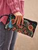 Ethnic Embroidery Satin Clutch and Wallet for Women