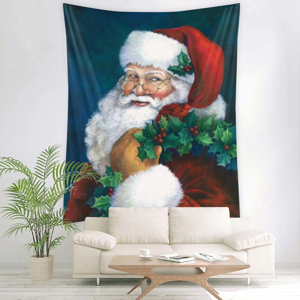 Рождественский декоративный гобелен Санта-Клаус, Рождественская елка, камин, художественный настенный декор для дома, праздничной стены, декоративная простыня для дивана