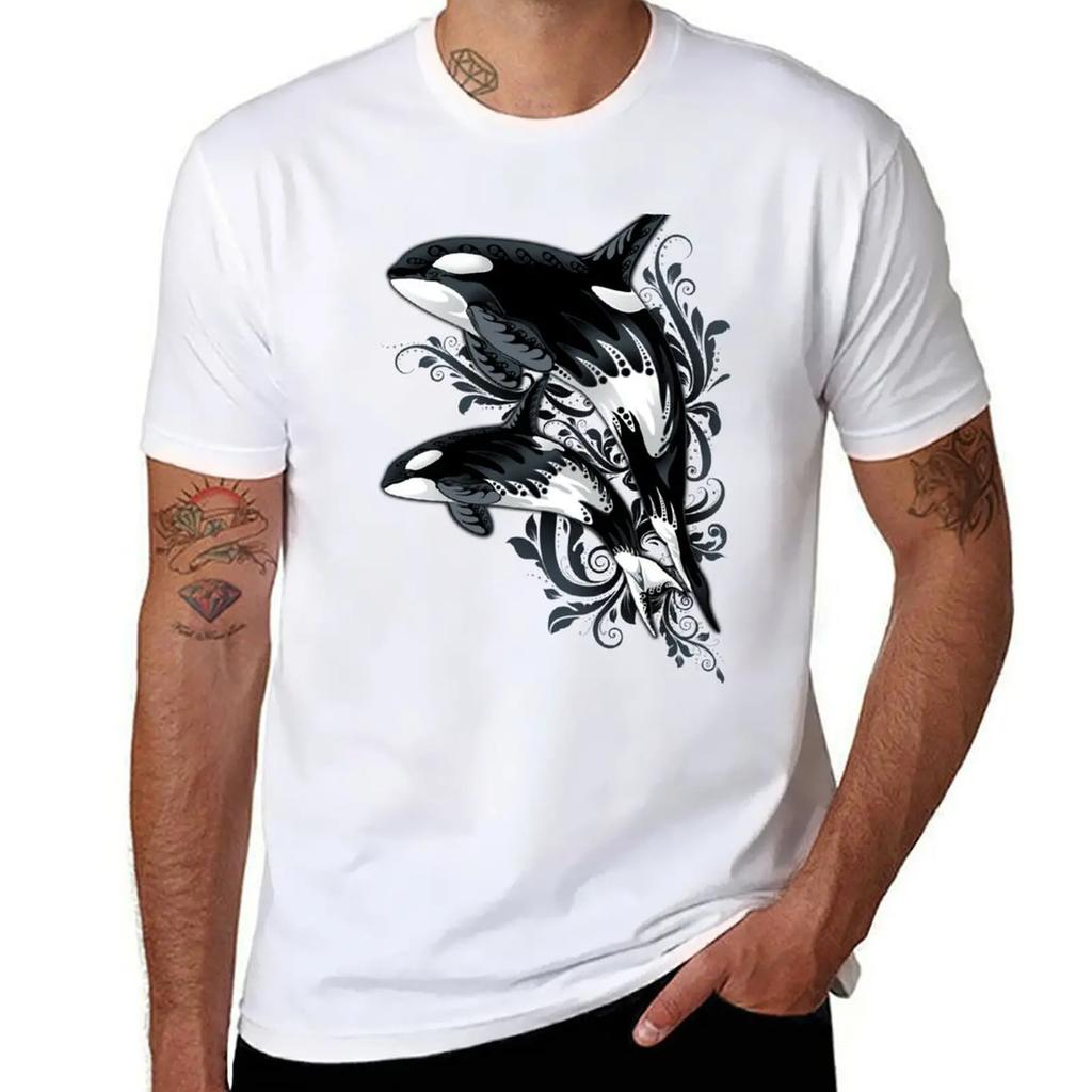 Orca Grey T-Shirt custom shirt luxury t-shirt T-shirts oversize shirts graphic tee t shirt for men