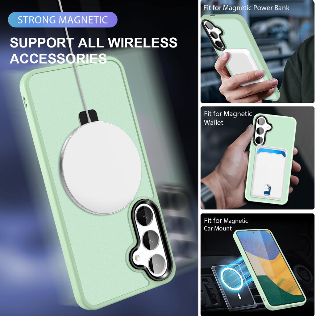 Чехол для Samsung Galaxy S24 PC+TPU Магнитное кольцо Подставка Защитная крышка для телефона