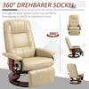 Recliner, Adjustable, Reclining Function, up to 120 kg, Faux Leather, 78 x 87 x 100 cm, Cream