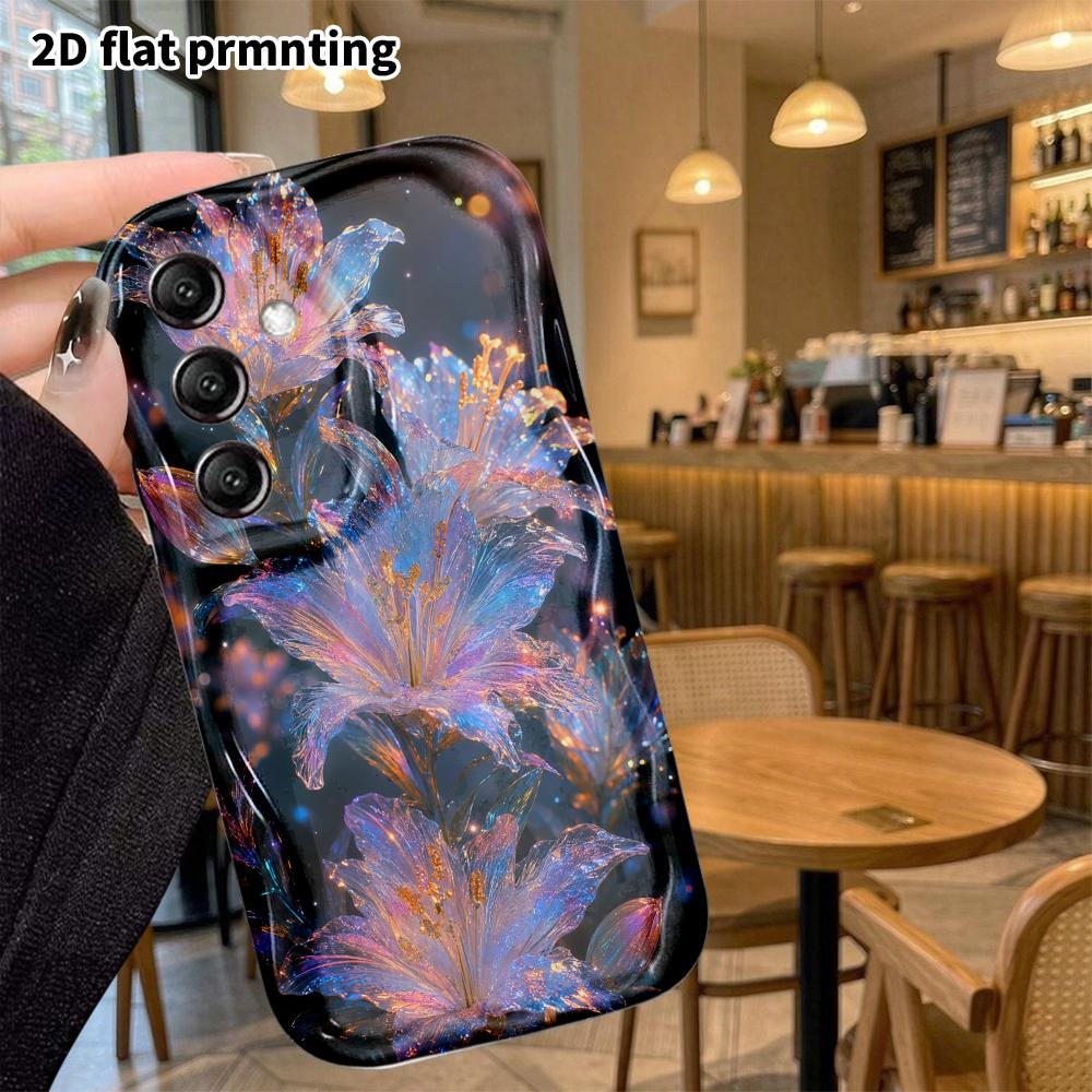Phone Case: 2D Flat Samsung Galaxy A34 A35 M05 M06 S20 S22 S21 FE Plus 5G Protective Case, Crystal Lily, Christmas and Halloween Gifts