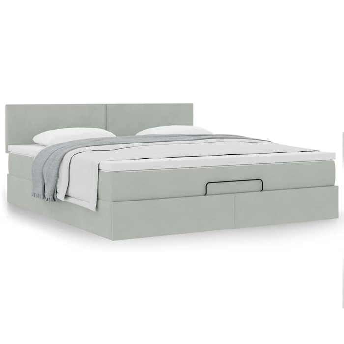 Maison Exclusive - Cadre de lit ottoman avec matelas gris clair 180x200 cm velours