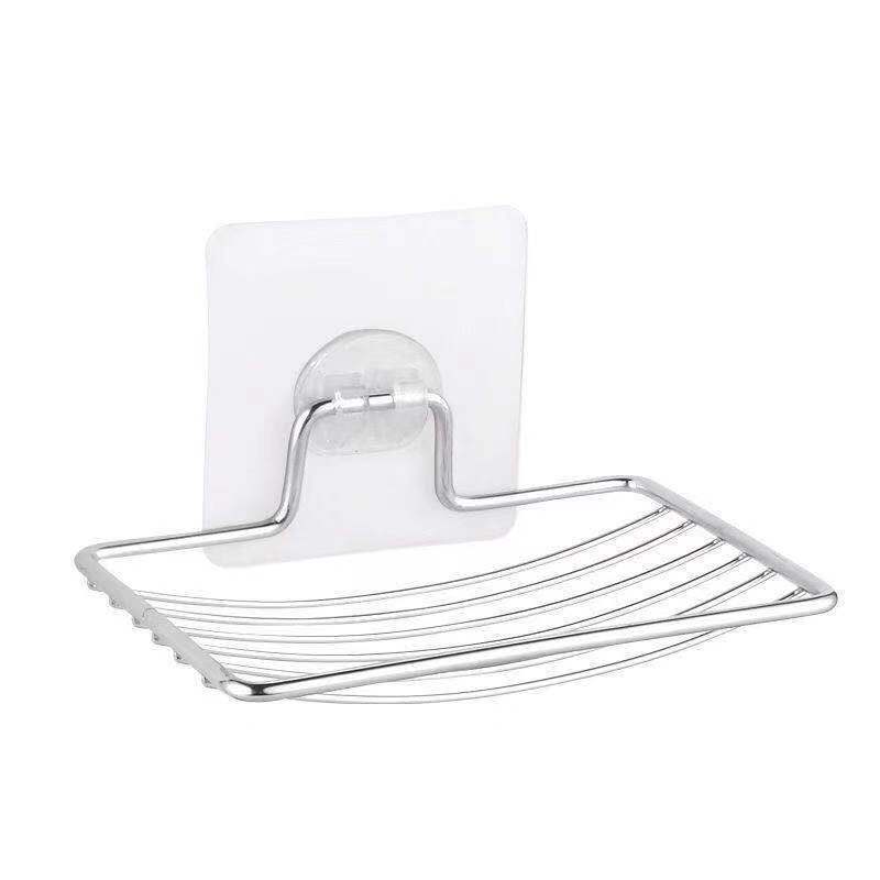 1/2pcs, Stainless Steel Soap Rack, Light Luxury Soap Box, Shelf Punch-free,Creative Bathroom and Kitchen Wall Mounted Drain Rack