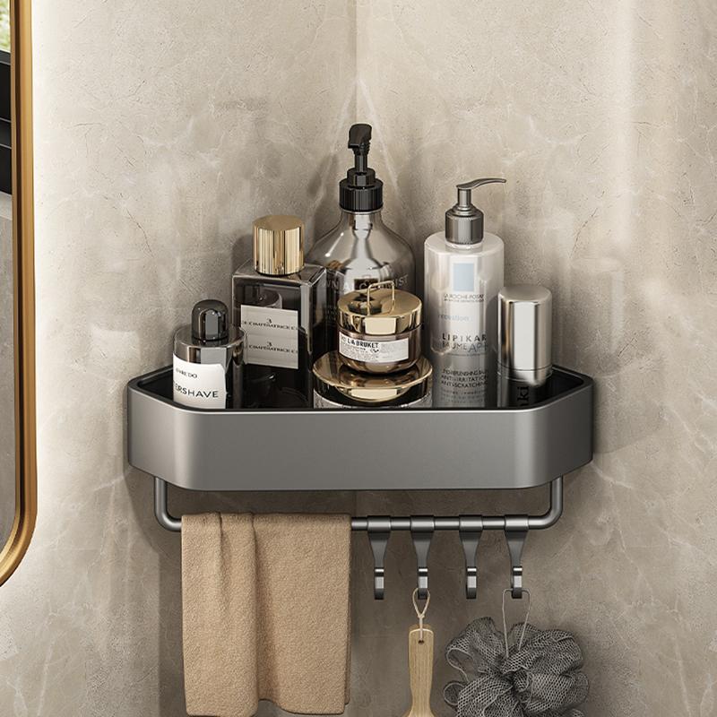 Аксессуары для ванной комнаты 2/3/4-слойная вешалка для полотенец Хранение туалетных принадлежностей Полка для ванной комнаты Серая настенная полка для унитаза Алюминий