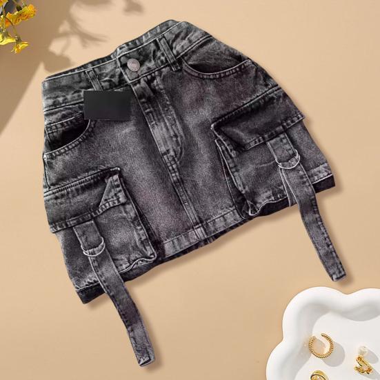 Женская мини-юбка А-силуэта с высокой талией, однотонный дизайн, короткая юбка с подкладкой, ретро-юбка в готическом стиле, повседневная одежда