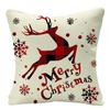 Festive Christmas Cushion Cover Featuring Adorable Reindeer And Snowflakes Design