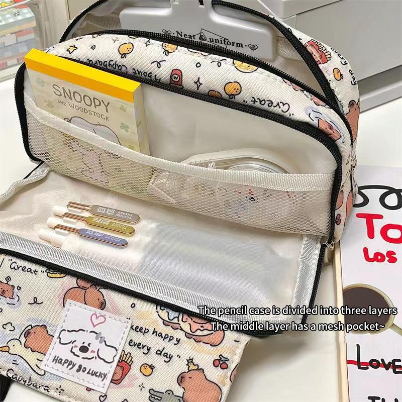 Портативный милый Capybara флип пеналы сумка для хранения косметички кошелек для монет