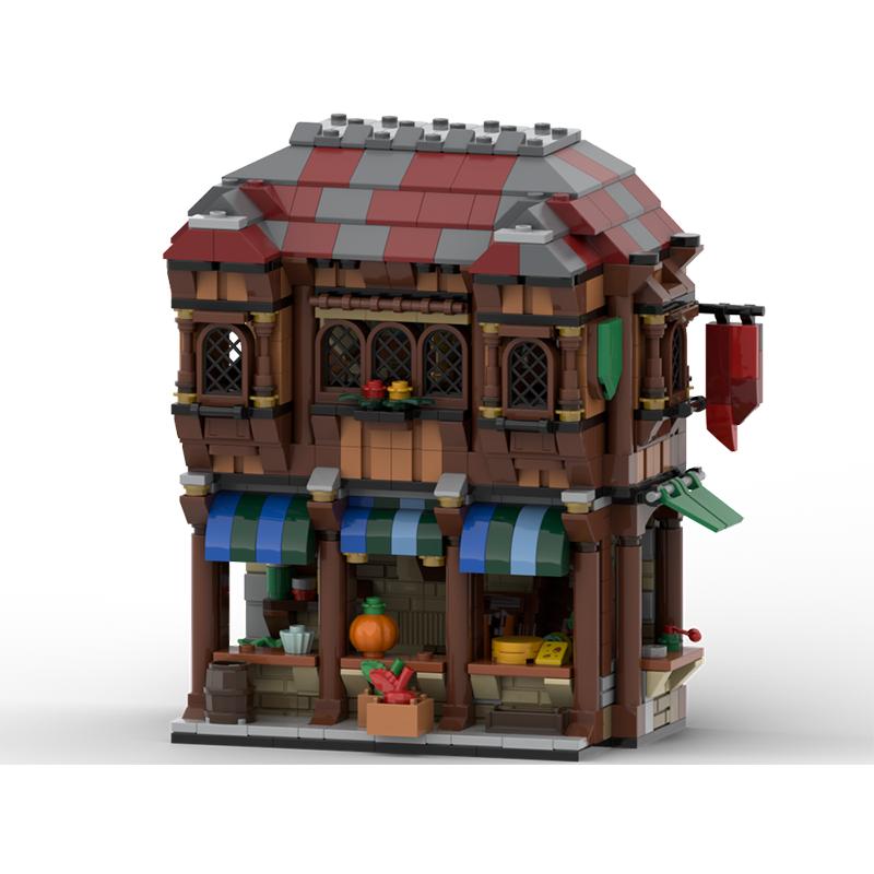 MOC-177014 Средневековая Уличная Сцена Серия Домов Пазл DIY Креативная Игрушка Модель Украшения Праздничный Подарок