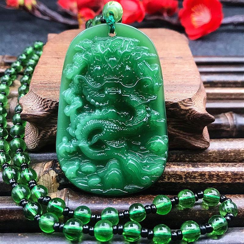Китайский этнический стиль стеклянный ручной работы дракон кулон ожерелье амулет для женщин и мужчин счастливый подарок ювелирные изделия