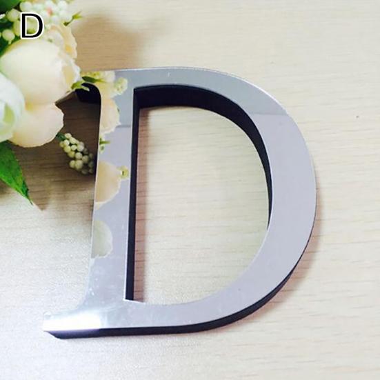 Popular Wedding English Love Letters Home Decor 3D Mirror Wall Stickers Alphabet