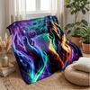Neon Electric Game Controller Theme blanket Lightweight Warm Flannel Blanket Decorative Throw Blanket for Home Decoration