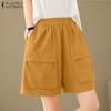 Женские летние свободные повседневные шорты с эластичной резинкой на талии