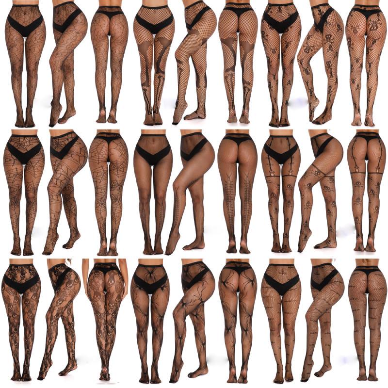 Женский набор колготок с принтом скелета на Хэллоуин Мягкий и удобный дизайн**