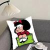 Cute MMafaldas Cartoon Cushion Cover Pillowcase Ultra Soft Skin Friendly Fabric Cloud Like Comfort Concealed Zipper