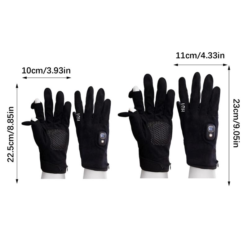 Перезаряжаемые электрические зимние перчатки с подогревом, совместимые с сенсорными экранами, термоперчатки с аккумулятором 3000 мАч для катания на лыжах, езды на велосипеде, ежедневных поездок