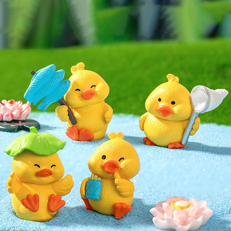 Micro Landscape Cute Little Yellow Duck Animal Figure Blind Box Gardening Landscaping Decoration Desktop Small Ornaments