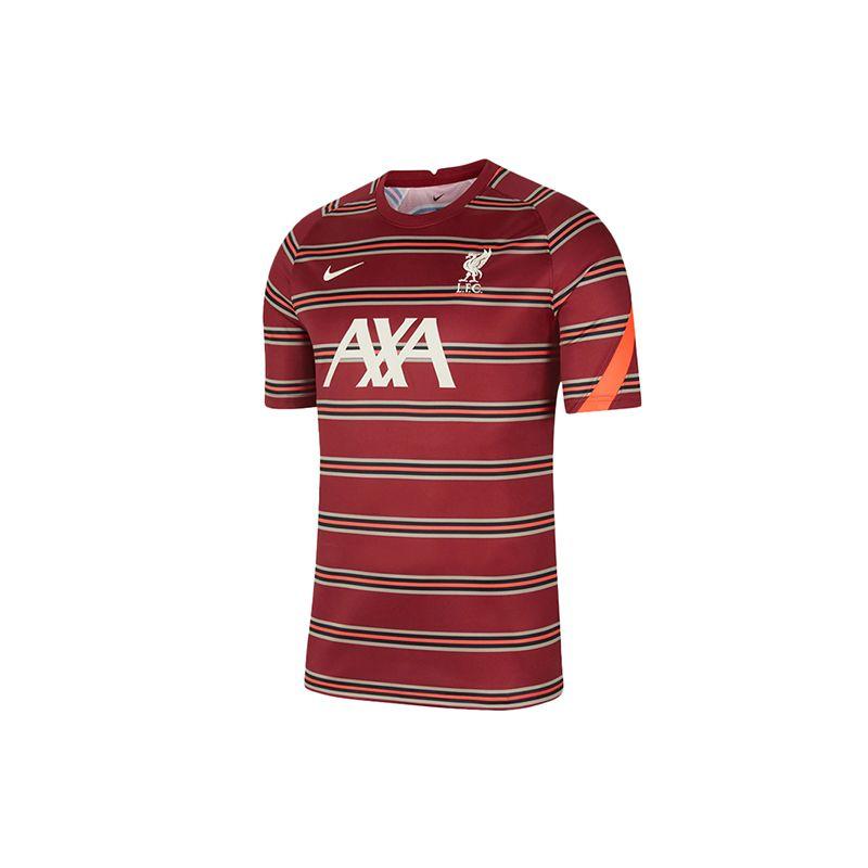 Nike Warm-Up Training Short Sleeve Football Shirt 21-22 Season Liverpool Men Tops Red DB0254-678