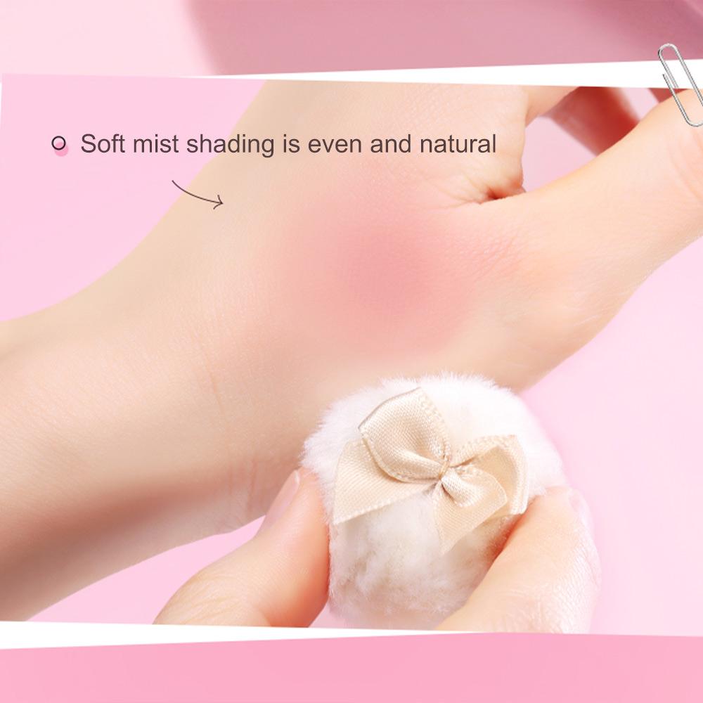 ROCK SWEET Mini Flocked Thumb Powder Puff Two Pack Small Loose Powder Setting Makeup Blush Puff