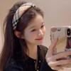Plaid Wide-Brimmed Headband: Spring/Summer Age-Reducing Hair Accessory for Women