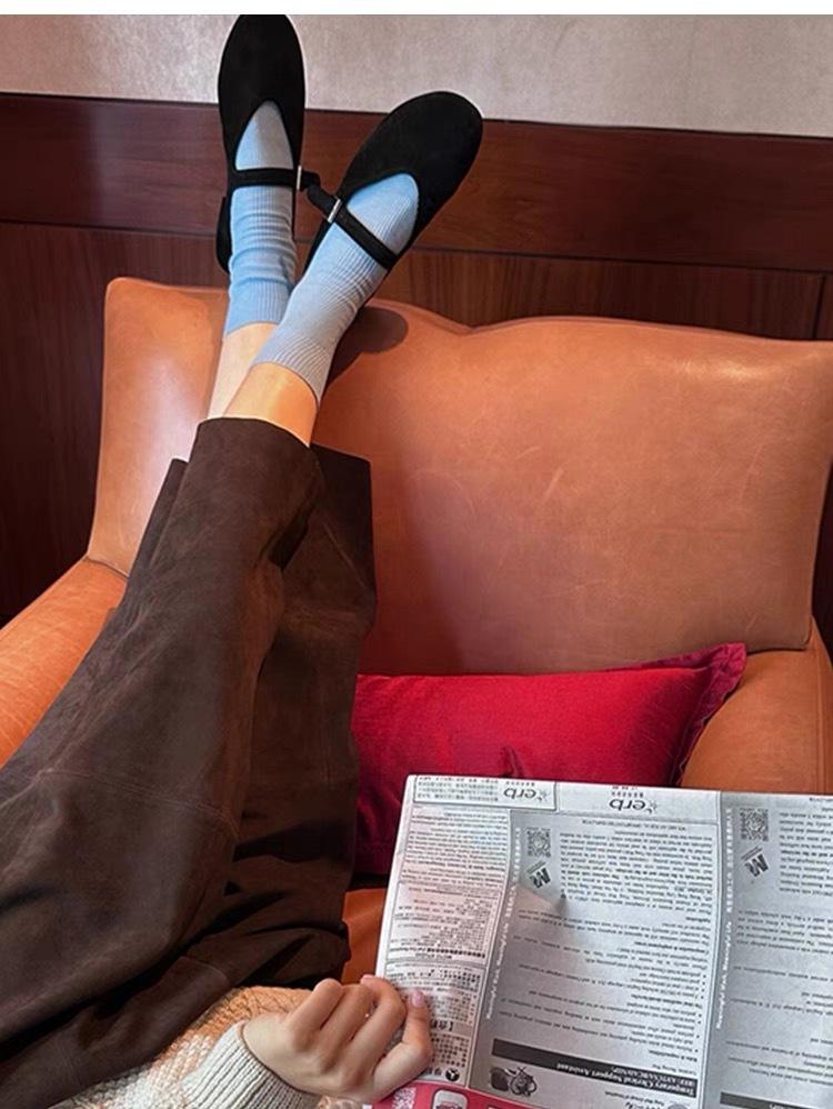 Однословная пряжка с неглубоким вырезом, ленивые бабушкины одинарные туфли, женские плоские кожаные французские ретро туфли Мэри Джейн