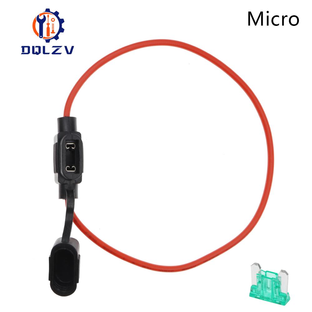 Waterproof 32V Mini Small Medium Auto Fuse Holder 18/1614/12/10AWG and Car Blade Fuse 2A 3A 5A 7.5A 10A 15A 20A 25A 30A 35A 40A