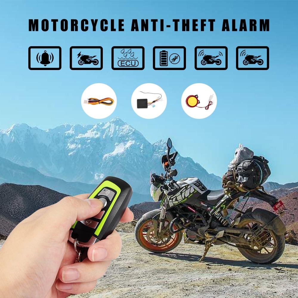 With  Engine Start 12V Motorcycle Anti-theft Alarm Two-way Remote Control Key Anti-theft Security Alarm System Universal