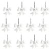 12PCS Set Art Decors Durable Pink Bathroom Decor Resin Lightweight Pink Bow Knot Hooks Bow Knot Design Shower Rings Party