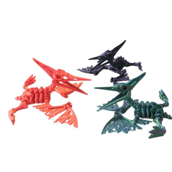 3D Printed Pterosaur Dino Skeleton with Articulated Joints Dinosaur Fidget Toy for Stress Relief Home Office Decor Executive Desk Toy