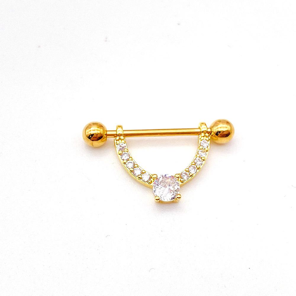 Кольцо для пирсинга сосков в форме цветка из нержавеющей стали «Луна и крыло»