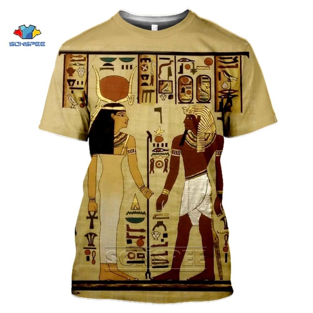 SONSPEE 3D футболка с принтом Древнего Египта для мужчин и женщин, винтажная уличная футболка, молодежная ретро-футболка в стиле «Египет», летняя верхняя одежда
