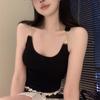 Горячая девушка сексуальный спинка подтяжки жилет для женщин летом чистый без рукавов короткая базовая рубашка облегающий внутренний топ носить снаружи