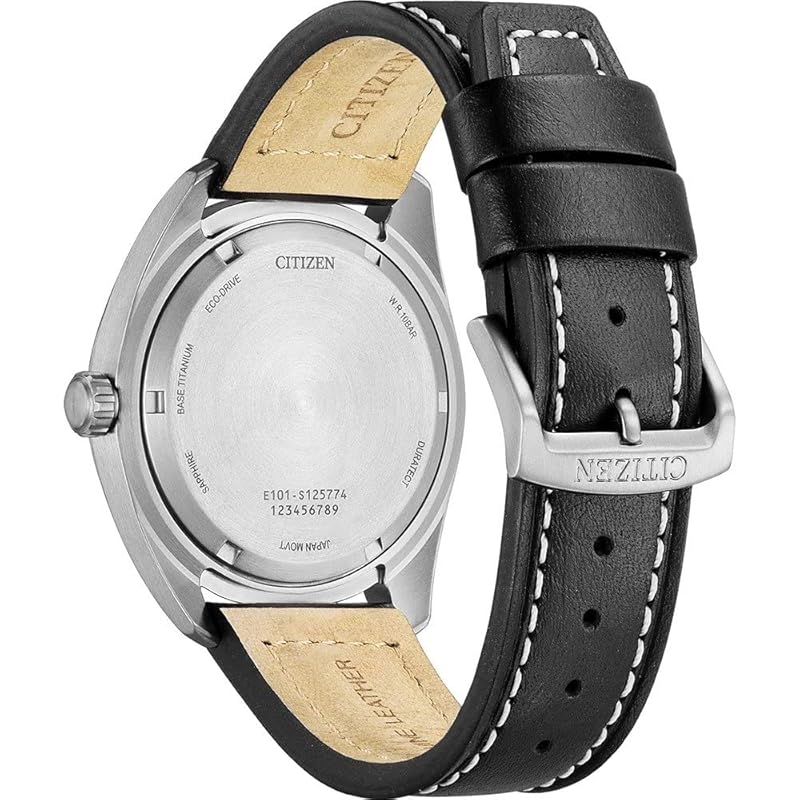 Мужские аналоговые часы Citizen Eco-Drive с кожаным ремешком, BM8560-29E, Черный/Белый, Современные