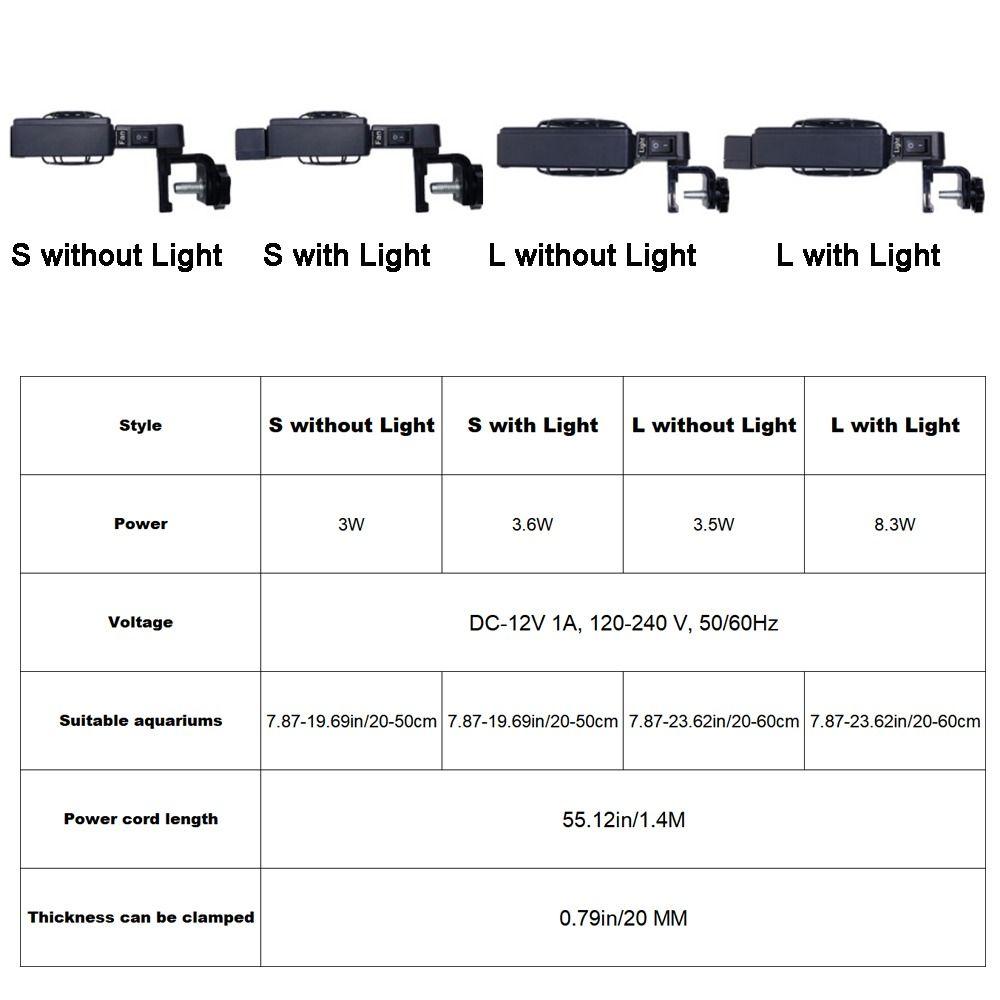 180° Rotation Aquarium Cooling Fans Adjustable Heat Dissipation Fan Aquarium Wall Fan Summer