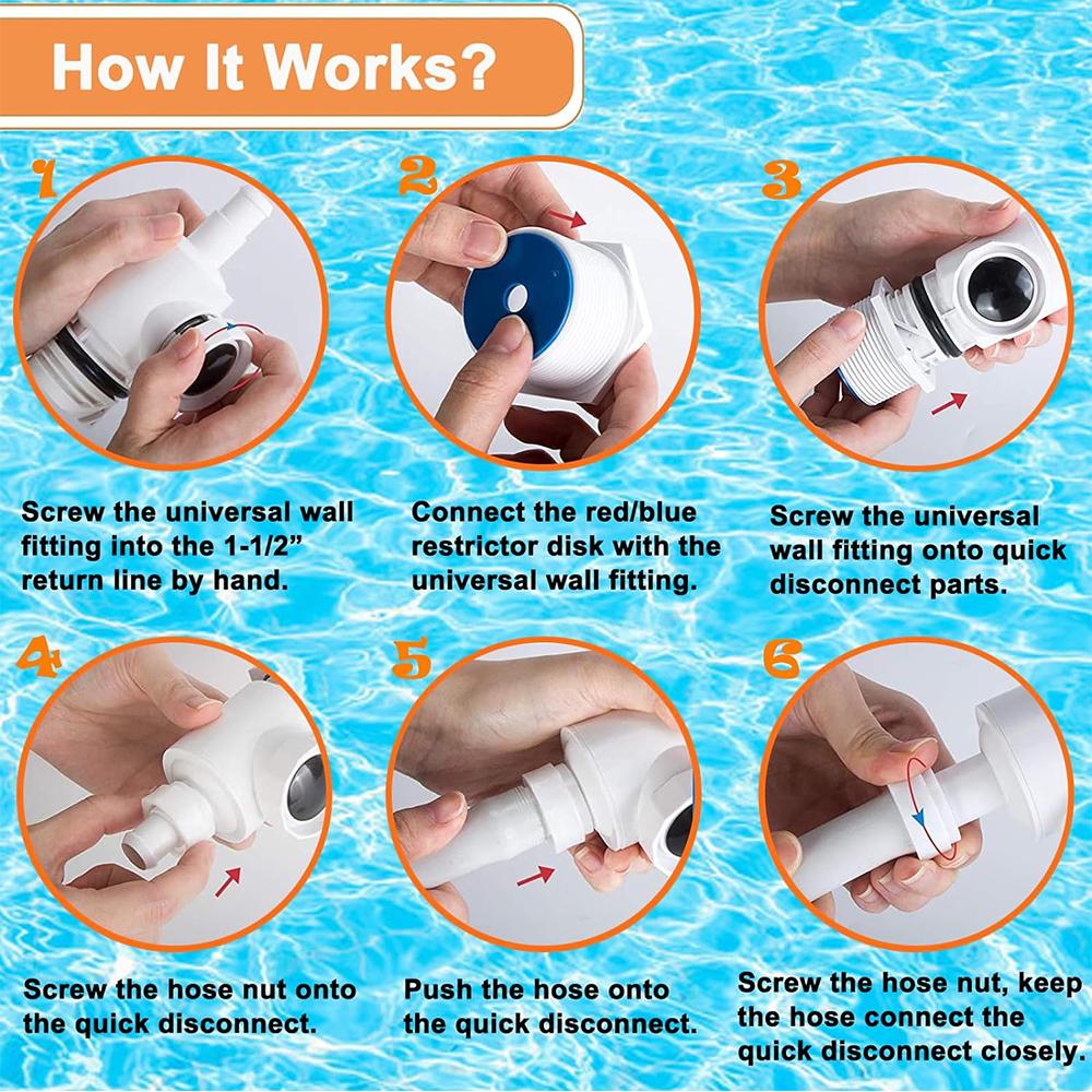 2 Set 9-100-9001 Wall Fitting Connector Compatible With Polaris 380 280 180