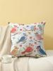 Bird & Floral Print Throw Pillow Cover, Cushion Case for Sofa Bedroom Living Room Couch Bed Office Chair Home Decor