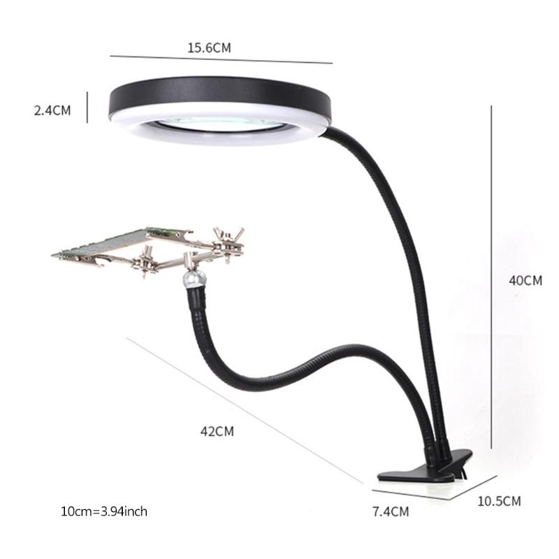 Upgraded Magnifying Glass with Light 10X Magnifying Desk Lamp Gooseneck Suitable for Reading Close Work Hobbies 72 LED