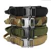 Adjustable Tactical Dog Collar Dog Leash Military Nylon Buckle with Control Handle for Dog Training