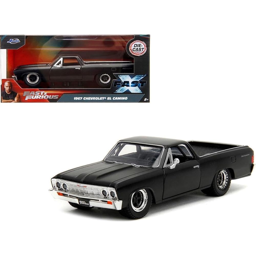 JADA TOYS Модель автомобиля 1/32 Chevrolet El Camino 1967 года Матовый черный Fast & Furious 10 Коллекционный автомобиль