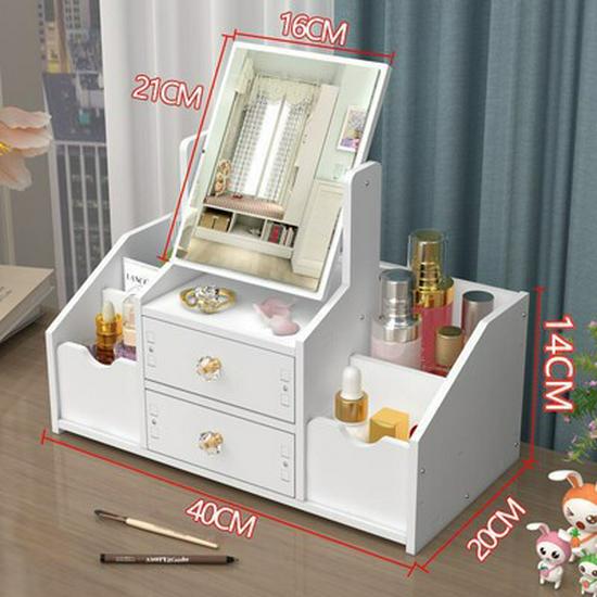 Multifunctional Drawer Makeup Mirror & Skincare Organizer