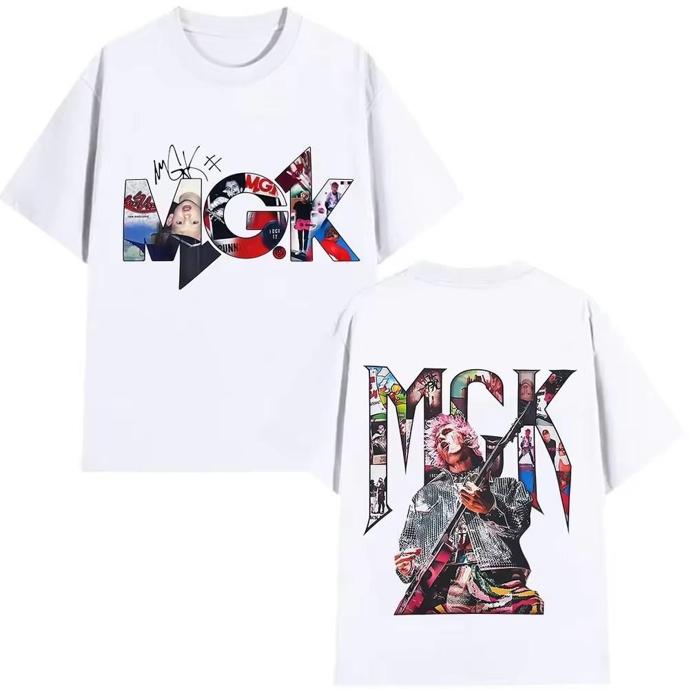 Футболка с графическим принтом тура рэпера Machine Gun Kelly Мужская одежда Подарок фанатам Хлопковые футболки Хип-хоп Готика летний Топ с коротким рукавом