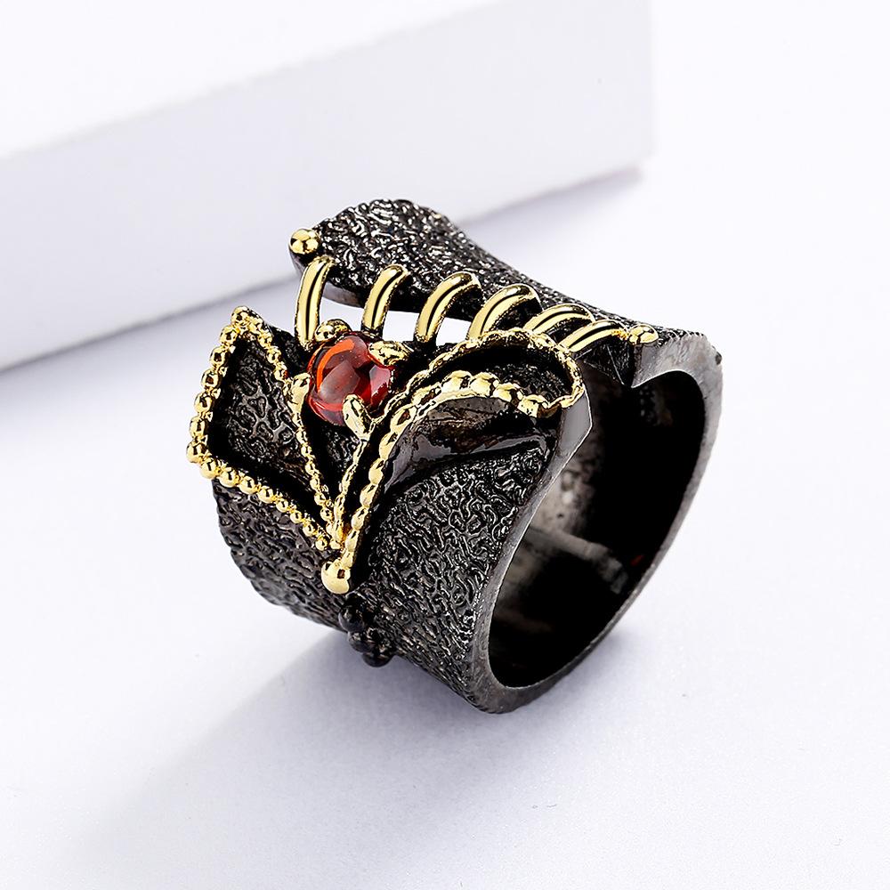 American Womens Personalized Design Ring Black Gold Plated Two Colors
