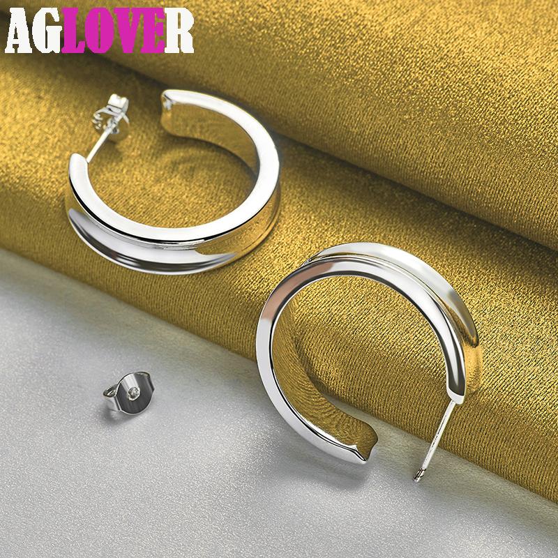 925 Sterling Silver Classic 23mm Smooth Hoop Earring Jewelry