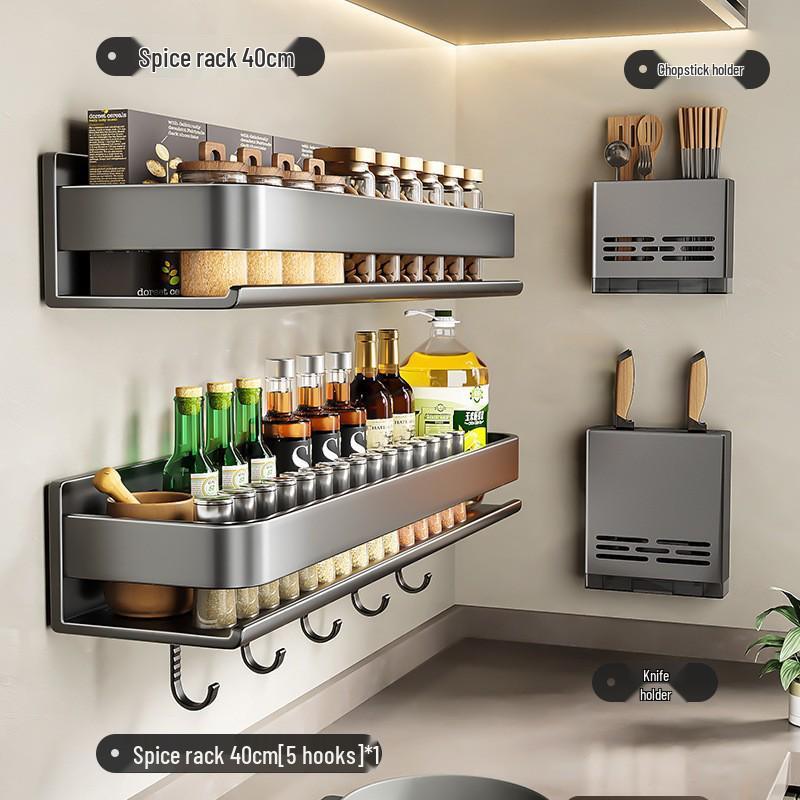 Настенная полка для специй Gao Wenhai без сверления - Кухонные полки для хранения