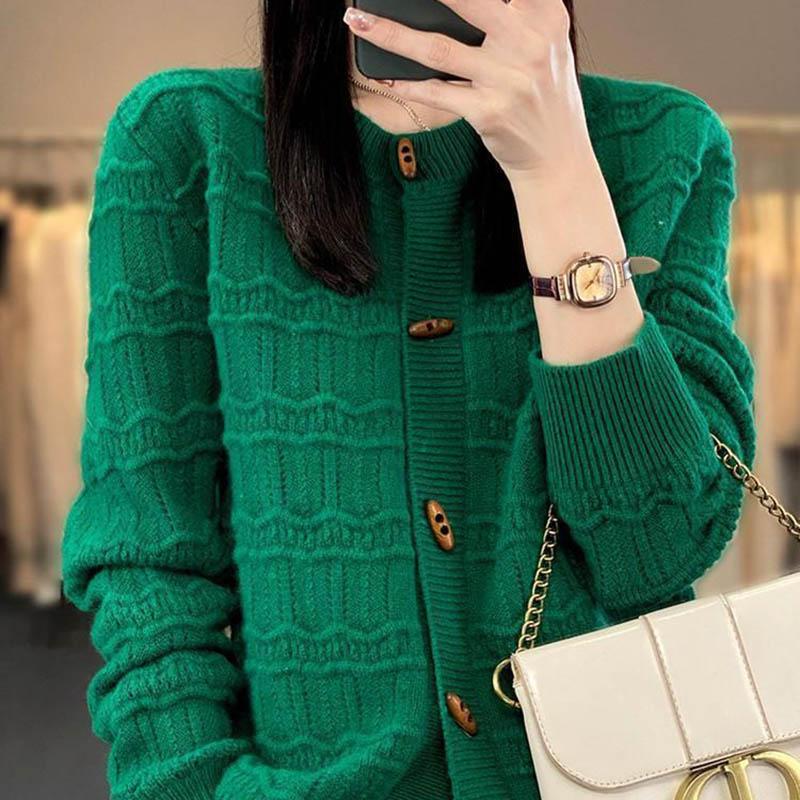 Sweaters Coat Cardigan for Women Autumn Winter Vintage Loose Long Sleeve Knit Cardigan Sweaters Jacket