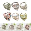 HX6F Floral Hair Bandanas Small Flower Print Head Kerchief Women Bandanas Hair Scarf Triangled Headband with Elastic Bands