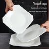 White Porcelain Square Plate for Stir-fry and Hot Dishes - Ideal for Restaurant, Hotel, or Home Use