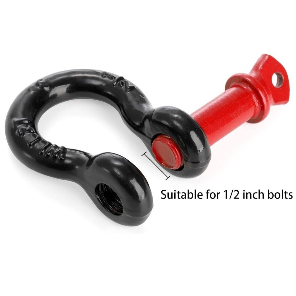 1/2" 5/8" Tow Shackle Anti-Rust Tow Hook Towing Kit D-Ring Shackle Trailer Towing