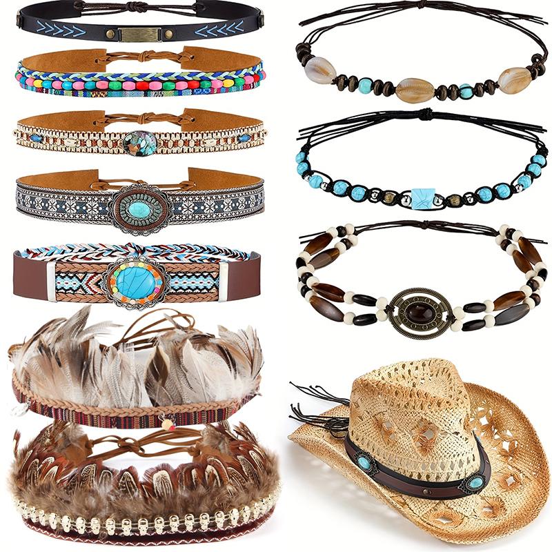Men Women Hat Belts Braid Hat Bands Adjustable Cowboy Hat Accessories Classic Cowboy Hat Bands