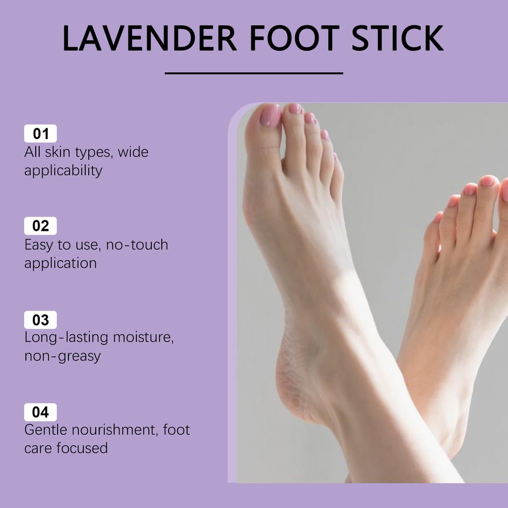 OCEAURA Lavender Foot Moisturizing Stick, Gentle Refreshing Hydrating Soft Care for Dry Cracked Feet,